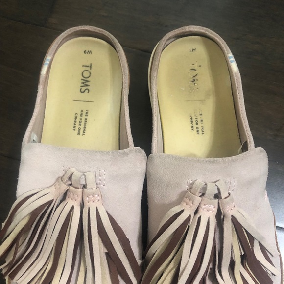 Toms Sunrise Suede Slip On Tassel Sneaker Size 9 - Picture 4 of 8